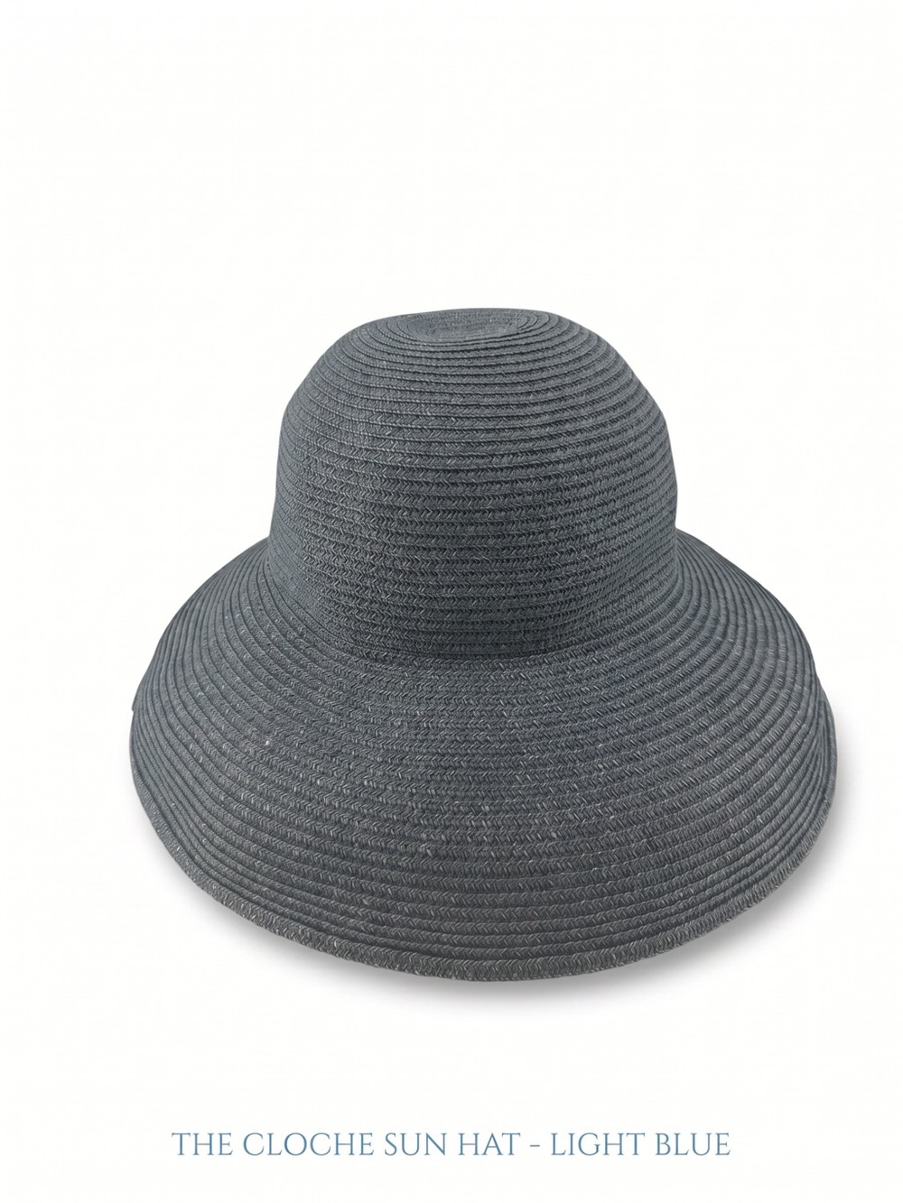 Betmar New York Light Blue Cloche Sun Hat Wide Brim Travel Beach Hat